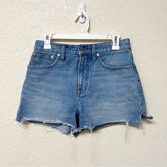 Madewell Shorts The Perfect Jean Short Denim Blue Raw Hem Size 27 - Picture 1 of 7
